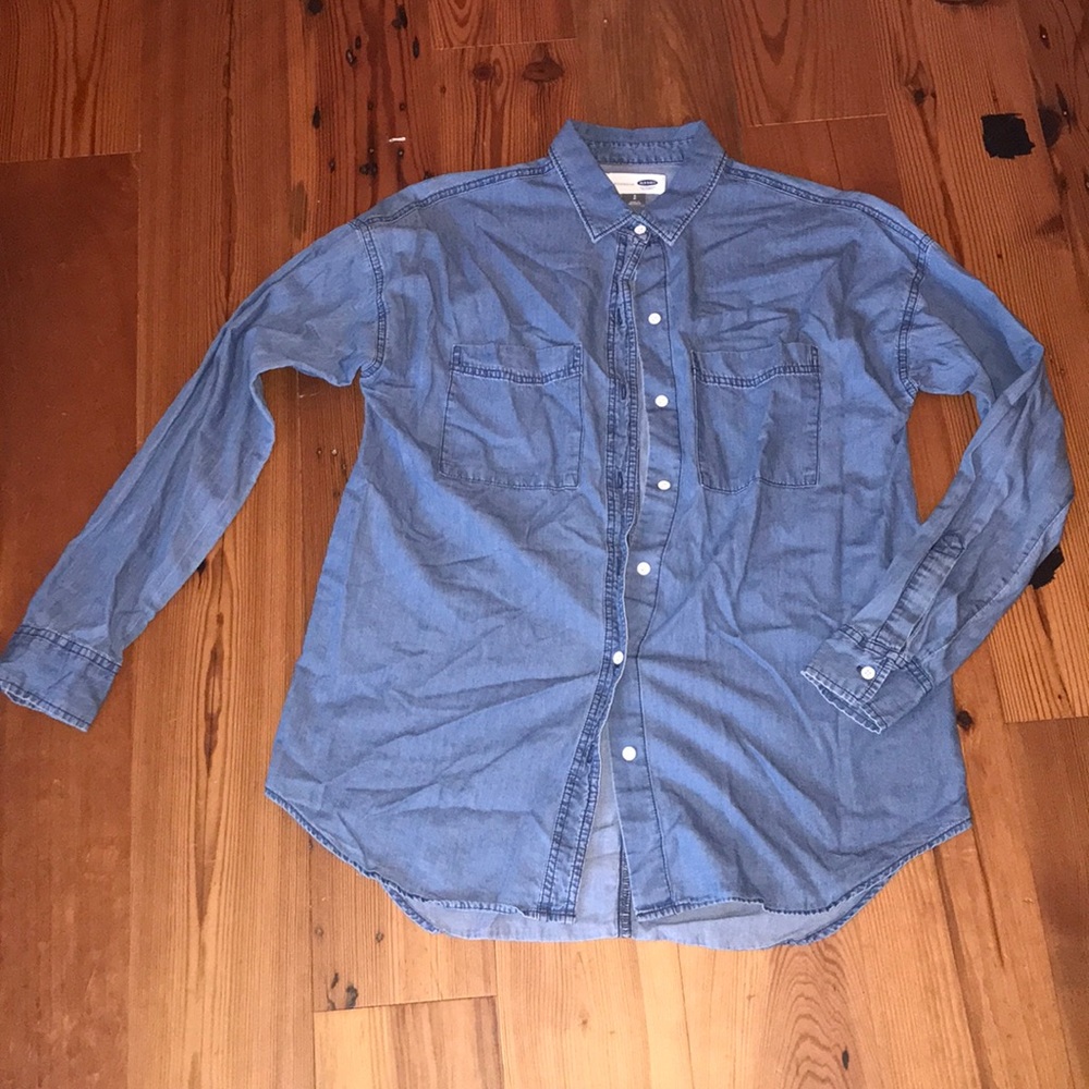 Denim button down boyfriend shirt - size SP - NWOT